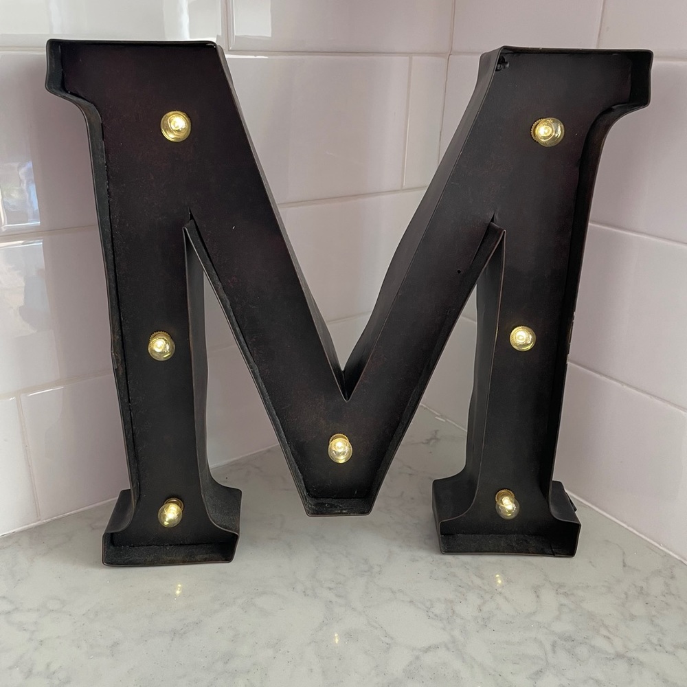 Marquee light up letter “M”  - battery operated